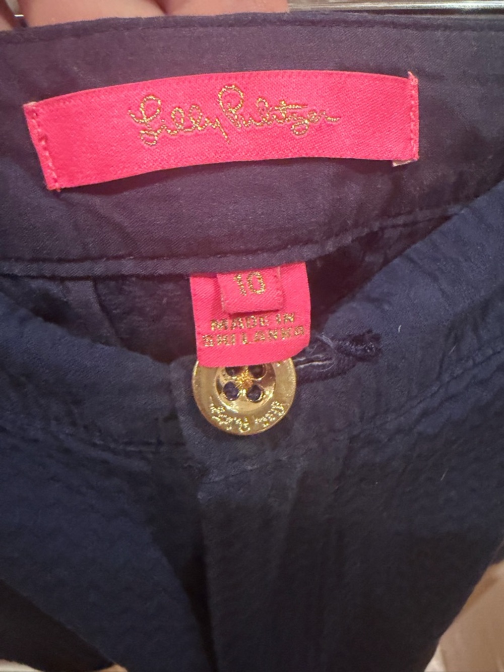 Lilly Pulitzer Navy Scalloped Hem SZ 10 VGUC - Picture 4 of 4